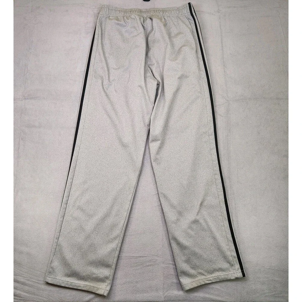 Adidas Sweatpants Men's L Light Gray 3‎ Black Striped Loose Baggy Straight Y2K